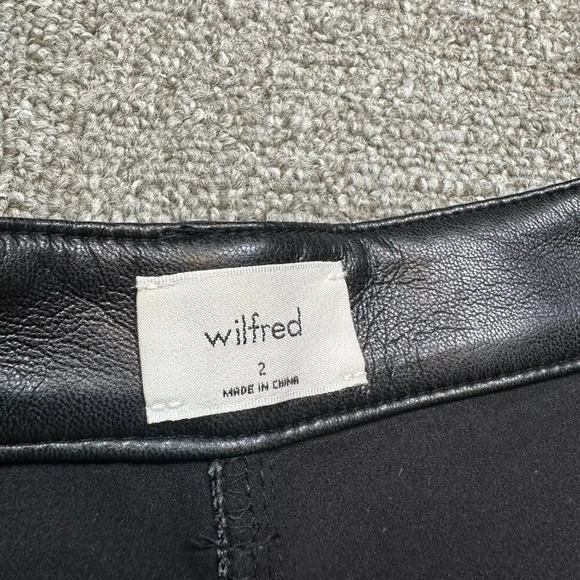 Aritzia Wilfred Faux Black Leather Straight Leg Pants in Womens Size 2 - Picture 6 of 7